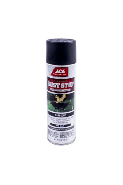ACE Rust Stop Barbecue Protective Enamel Spray Paint BBQ Black 15oz