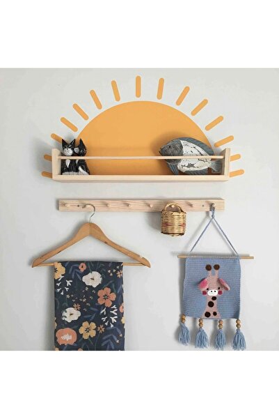 Atölye Ham Dekoratif Duvar Rafı Ahşap Mutfak, Salon, Oda Rafı Ahşap Duvar Raf...