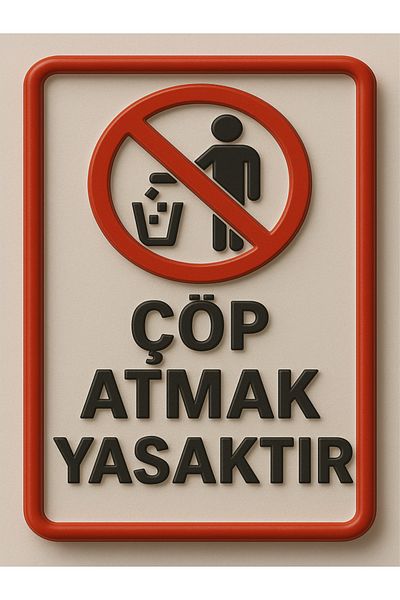 sıradışıhediyem Trashing Is Prohibited Warning Sign 20X15Cm Metal