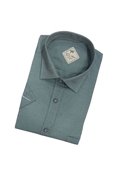 GÖMLEK GALERİSİ Men's Classic Relaxed Fit Pocket Plain Filafil Short Sleeve Shirt