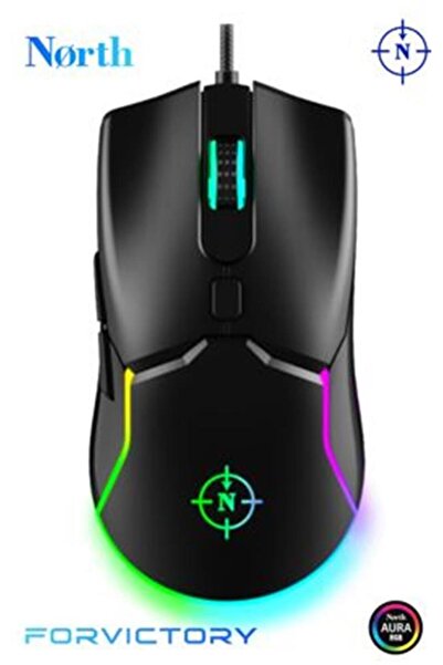 North فأرة ألعاب احترافية سلكية من نوع data-n787 Air Black RGB