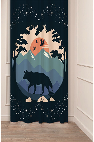 GREENDECOR Kurt Dağ Manzara Ağaç Yıldız Bohem Desenli Özel Tasarım Dijital Ba...