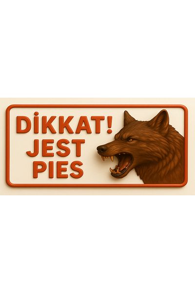 sıradışıhediyem Caution There Is a Dog Warning Sign 20X15Cm Metal