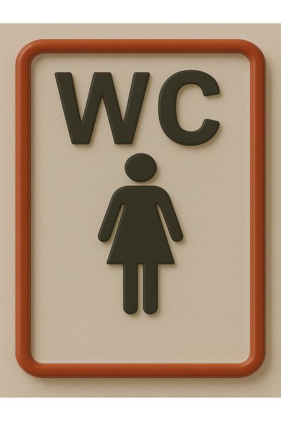 sıradışıhediyem Wc Women Warning Sign 20X15Cm Metal