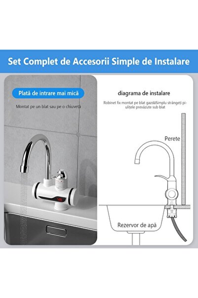Generic Electric Shower Faucet, LED Digital Display, Adjustable Temperature