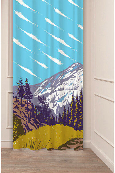 GREENDECOR ستارة خلفية عصرية أنيقة مطبوعة رقمية بتصميم خاص على شكل شجرة صنوبر...