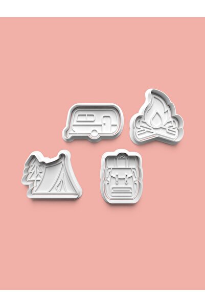 AKTASTORE Camping Theme Cookie Mold and Sugar Dough Mold Set of 4 0320-Set