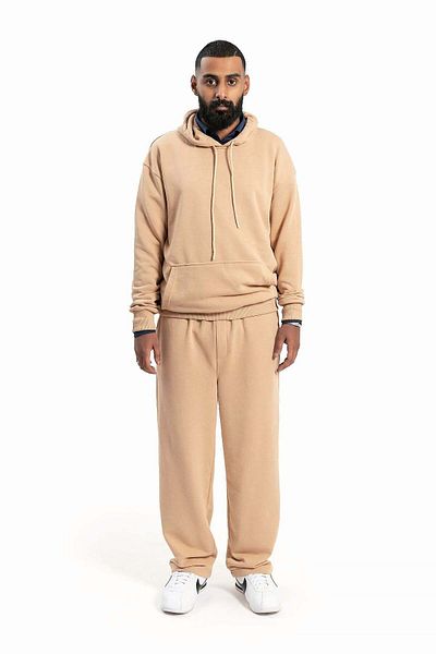 wecre8 Men Camel Hoodie and Pants Set By WECRE8