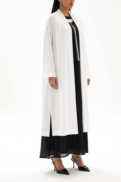 wecre8 White Plain Kimono By WECRE8
