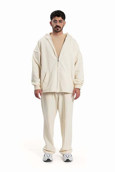wecre8 Men Off-white Hoodie and Pants Set By WECRE8