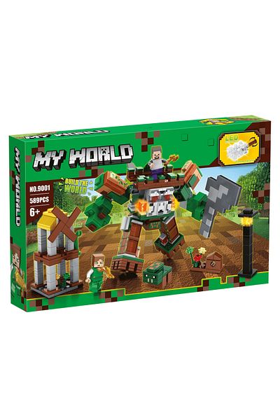 Point Plus Minecraft Building Blocks for Kids - 589 Pieces with LED Light - Buildable Robot with Interactive Details