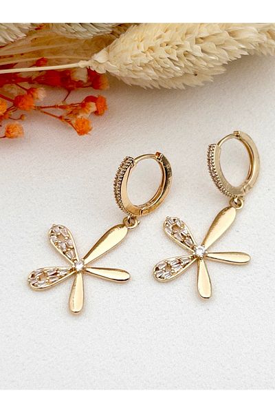 Siya Silver Zircon Stone Dangle Daisy Flower Steel Earrings