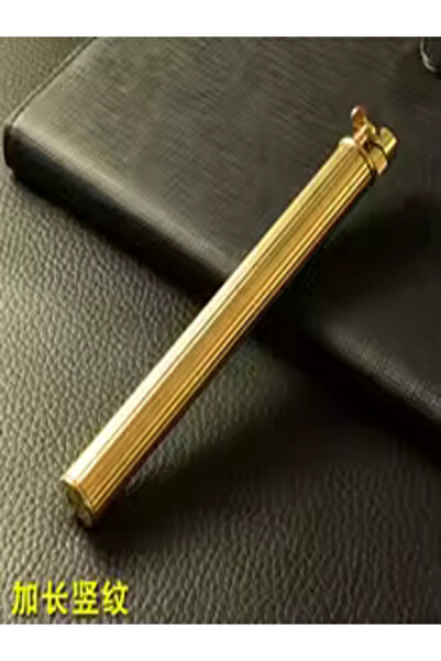 HK GİFT SHOP Uzun silindirik Çakmak içeren pirinçli uzatılmış şekilli gazyağı çakmağı Koleksiyona ideal