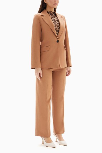 wecre8 Brown Classic Plain Blazer By WECRE8