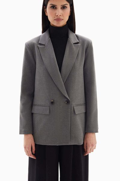 wecre8 Grey Embellished Quote Blazer By WECRE8