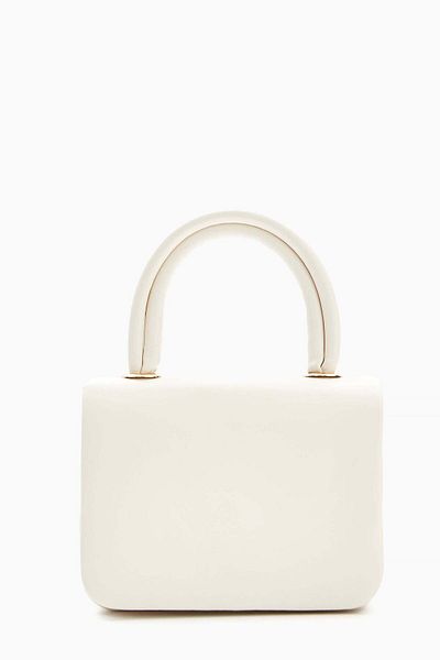 wecre8 Cream Mini Top Handle Bag with Chain Strap