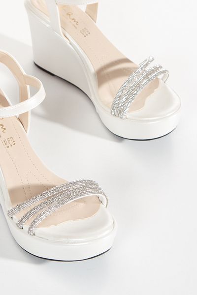 MFT AYAKKABI Women's 8 cm Wedge Heeled Evening Dress Evening Shoes