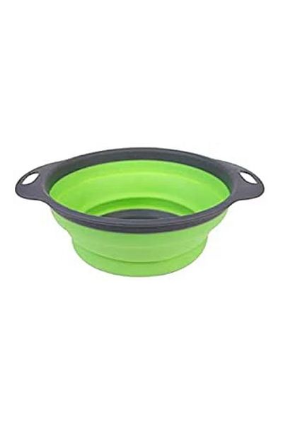rexa 24cm Collapsible Silicone Colander with Handle – Green
