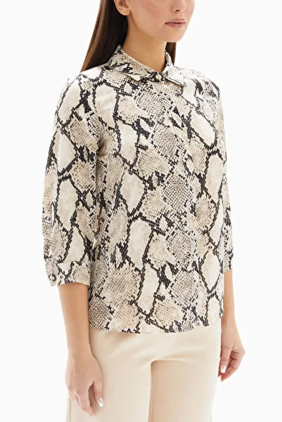 wecre8 Beige Snake Print Blouse By WECRE8