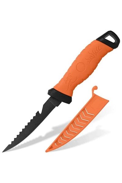 OEM Cutit pentru Filetat Peste, Lama Otel Inoxidabil 12.5 cm, Maner Antiaderent, Teaca pentru Lama Inclu