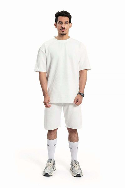 wecre8 Men White T-Shirt and Shorts Set By WECRE8