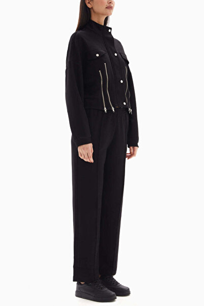 wecre8 Black Zipper Set of Jacket and Trousers By WECRE8