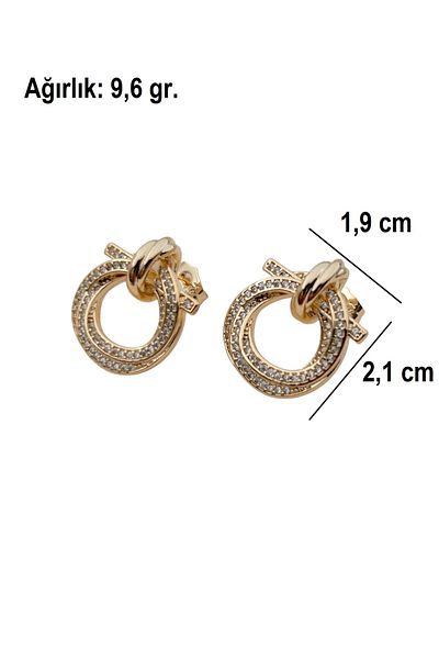 Siya Silver Zircon Stone Spiral Knot Steel Earrings