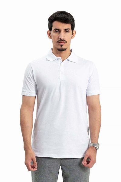 wecre8 Men White Polo T-Shirt by WECRE8