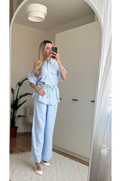 MODA مجموعة ربط الخصر باللون الأزرق