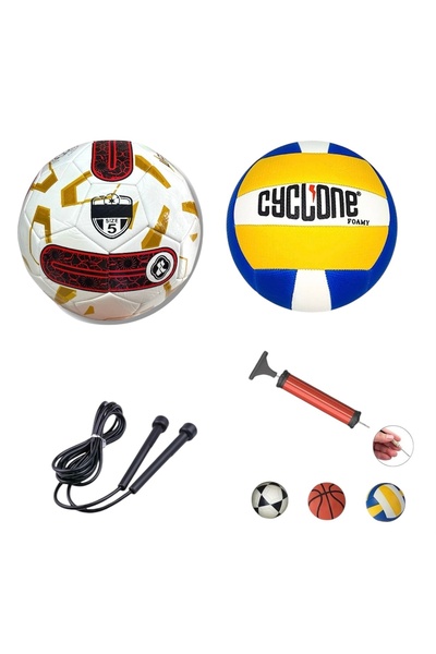 RANA SPOR Futbol Topu & Voleybol Topu Yanında Pompa Ve Atlama İpi Hediyeli