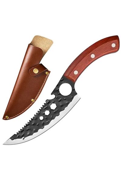 OEM Universal Kitchen Knife, Stainless Steel, Non-Stick Handle, Ecological Leather Sheath Included, Shar