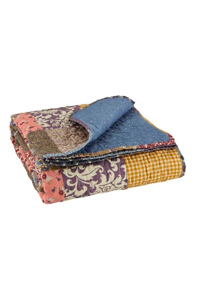 OBRO Blanket, for bed or sofa, wear-resistant, quilted, multicolor, 140 x 200