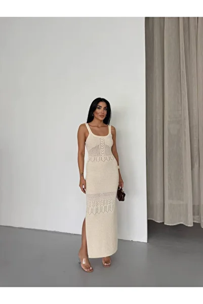 moda paketi Summer Openwork Knitwear Dress - Size S/M