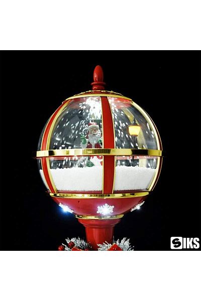 SIKS Decorative Christmas Lantern, 175 cm, PVC, With Sounds, Plug-in Power, Red