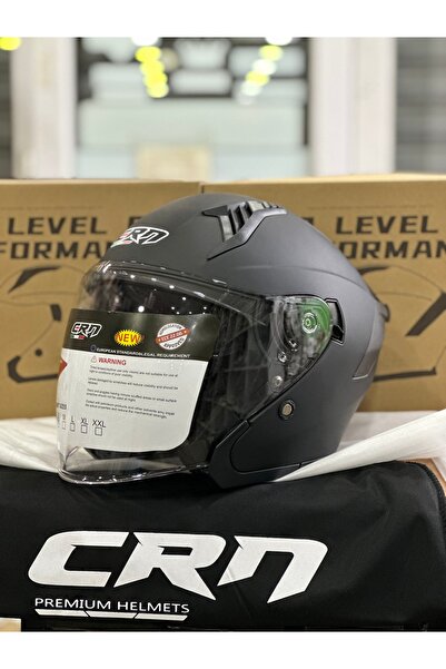 JK20 HEDİYELİ” CRN MOTOSİKLET YARIM KASK (PREMİUM MODEL) MAT SİYAH / GÜNEŞ GÖZLÜKLÜ / SPOİLER EKLİ