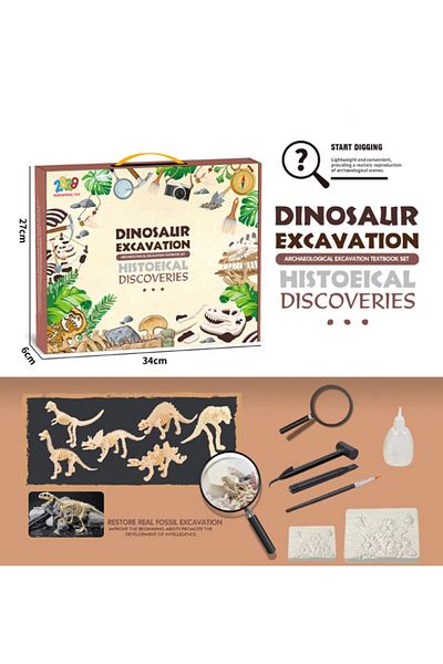 Point Plus Dinosaur Fossil Digging Kit for Kids - with Digging Tools and Educational Structures - Suitable for ages 6+