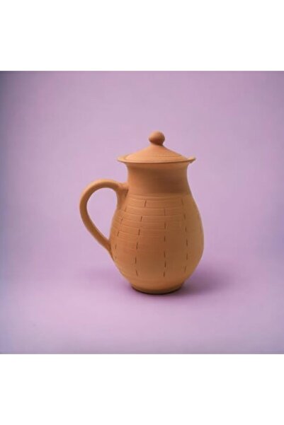 Generic ARK Dirtique 1L Brick-Patterned Clay Pitcher – Handcrafted Terracotta Jug, Stylish & Functional fo