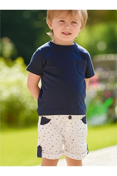 Zekids Baby Boy Cotton Patterned Shorts