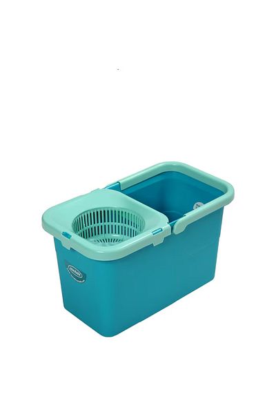 Motek Cleaning Set, Bucket with Centrifuge, Telescopic Handle and Round Mop + Spare 100% Microfiber
