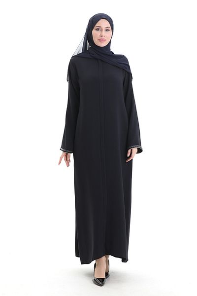 sefamerve Modal Fabric Hürrem Sleeve Ferace 1904-06 Navy Blue Mink