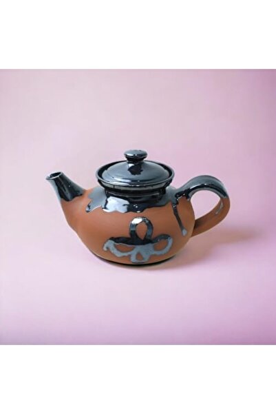 Generic ARK Dirtique 650 ml Half-Glazed Teapot – Handmade Clay with Sleek Glaze for Refined Tea Moments