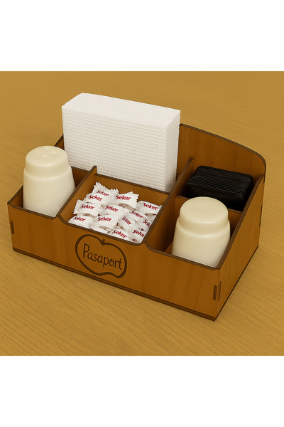 PIXEL HEDİYELİK EŞYA Ahşap Lazer Kesim Masa Üstü Peçetelik Cafe Restoran Otel...