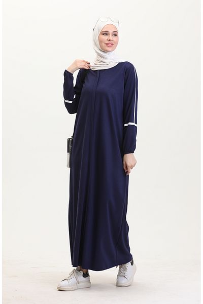 sefamerve Μανίκι με στάμπα με φερμουάρ Ferace 13045-03 Light Navy Blue
