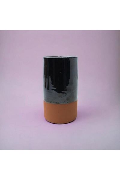 Generic ARK 450 ml Clay Beer Mug – Handcrafted Black Glazed Terracotta Glass, Elegant & Durable for Beer &