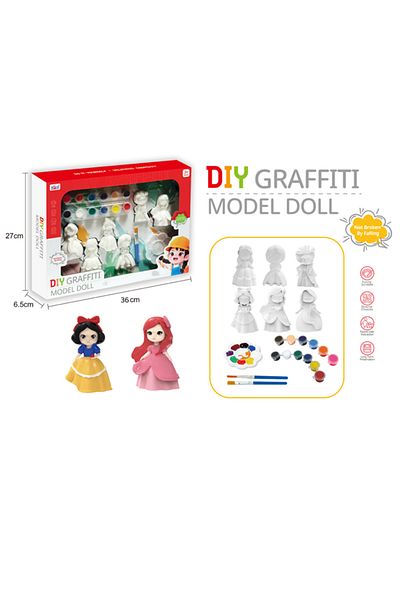 Point Plus Princess Figure Coloring Game for Kids Ages 3 and Up – 6 Figures with Colors and 2 Brushes | Fun and Educational Gift