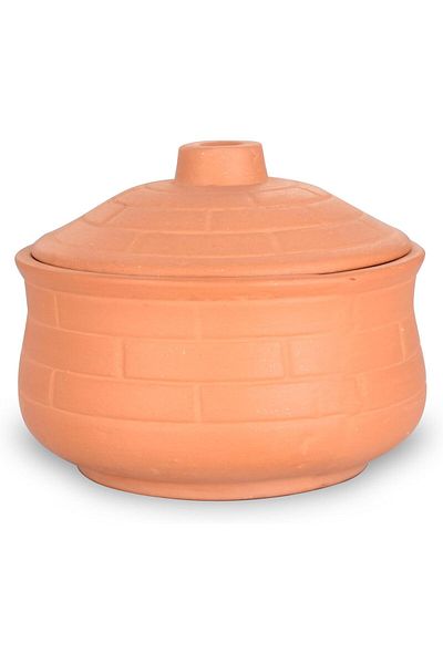 Generic ARK Clay Brick Design Cooking Pot with Lid - A Culinary Masterpiece (2000 ml)