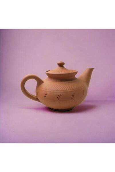 Generic ARK Dirtique 650 ml Elegant Clay Teapot – Handmade Plain Terracotta Design for Stylish Tea Service