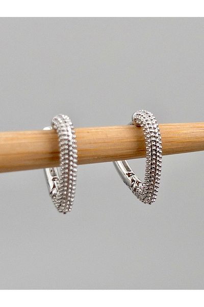 Siya Silver Minimal Heart Design Steel Earrings - 1.5 cm