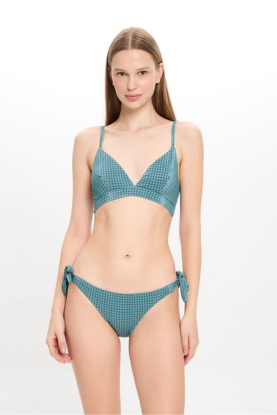 TOOSALTY Women's Green Geometric Pattern Triangle Bikini Set 25Sw010St