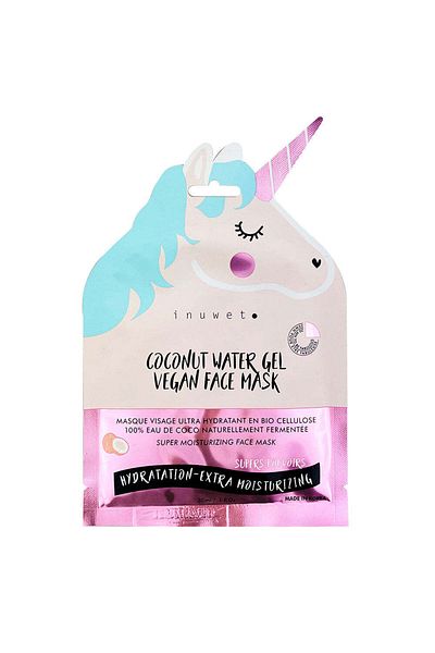 Inuwet Hydrating Biocellulose Face Mask Coconut Water Gel, Unicorn, Inuwet, 30 ml